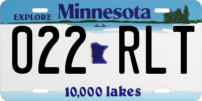 MN license plate 022RLT
