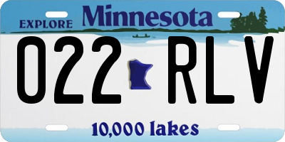 MN license plate 022RLV