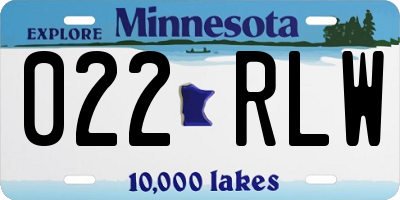 MN license plate 022RLW