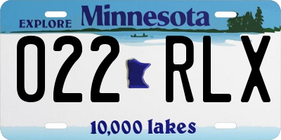 MN license plate 022RLX