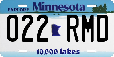 MN license plate 022RMD
