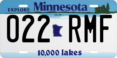 MN license plate 022RMF