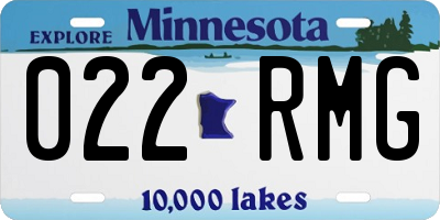 MN license plate 022RMG
