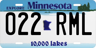 MN license plate 022RML
