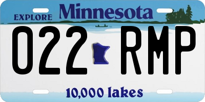 MN license plate 022RMP