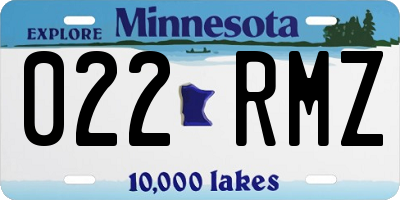 MN license plate 022RMZ