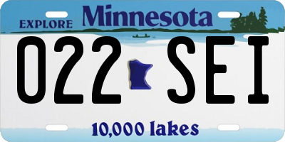 MN license plate 022SEI