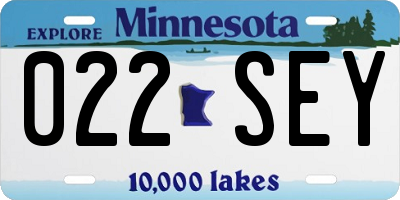 MN license plate 022SEY