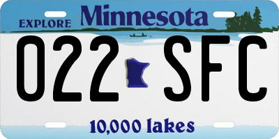 MN license plate 022SFC