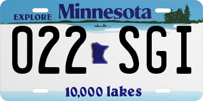 MN license plate 022SGI