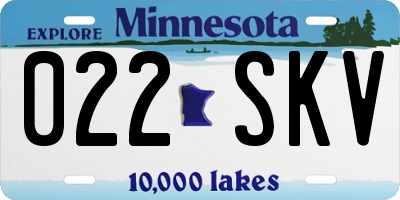 MN license plate 022SKV