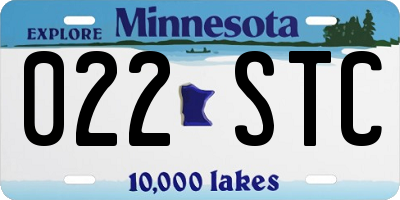 MN license plate 022STC