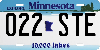 MN license plate 022STE
