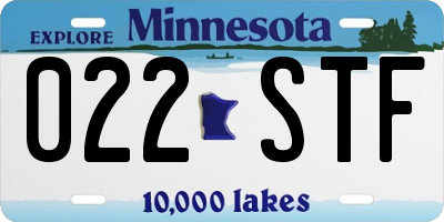 MN license plate 022STF