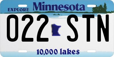 MN license plate 022STN