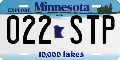 MN license plate 022STP