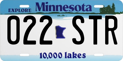MN license plate 022STR