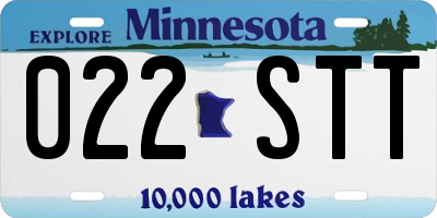 MN license plate 022STT