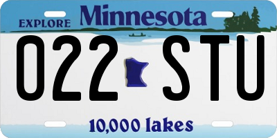 MN license plate 022STU