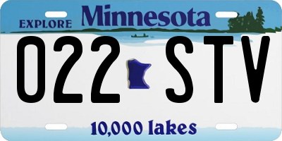 MN license plate 022STV