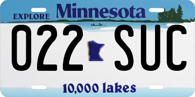 MN license plate 022SUC