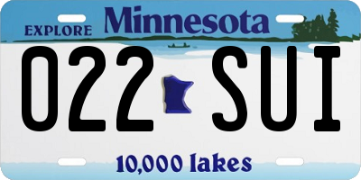 MN license plate 022SUI