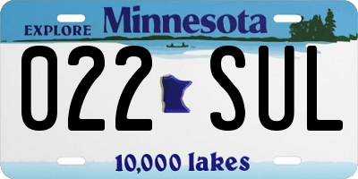 MN license plate 022SUL