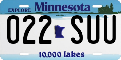 MN license plate 022SUU