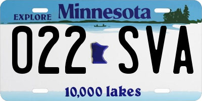 MN license plate 022SVA