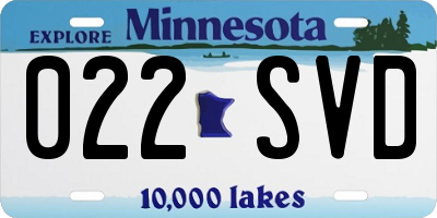 MN license plate 022SVD