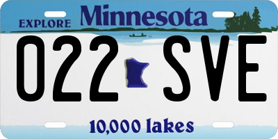 MN license plate 022SVE