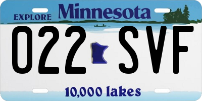 MN license plate 022SVF