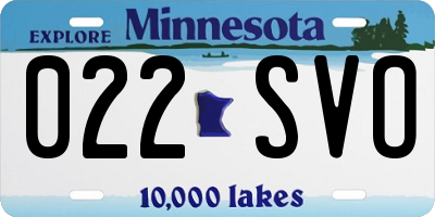 MN license plate 022SVO