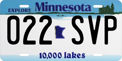 MN license plate 022SVP