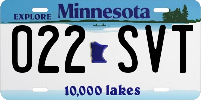 MN license plate 022SVT