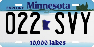 MN license plate 022SVY