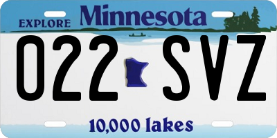 MN license plate 022SVZ