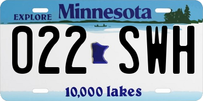 MN license plate 022SWH