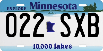 MN license plate 022SXB