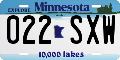 MN license plate 022SXW