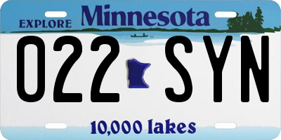 MN license plate 022SYN