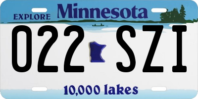 MN license plate 022SZI