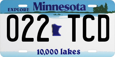 MN license plate 022TCD