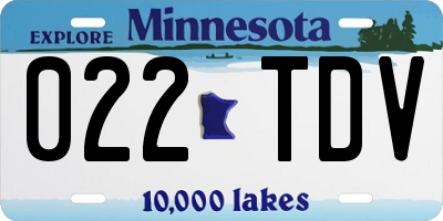 MN license plate 022TDV