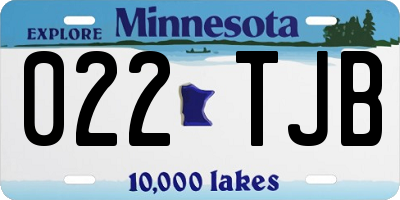 MN license plate 022TJB