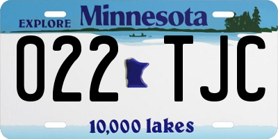 MN license plate 022TJC