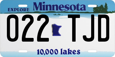 MN license plate 022TJD