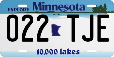 MN license plate 022TJE