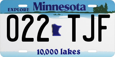 MN license plate 022TJF