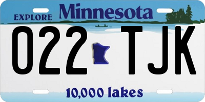 MN license plate 022TJK